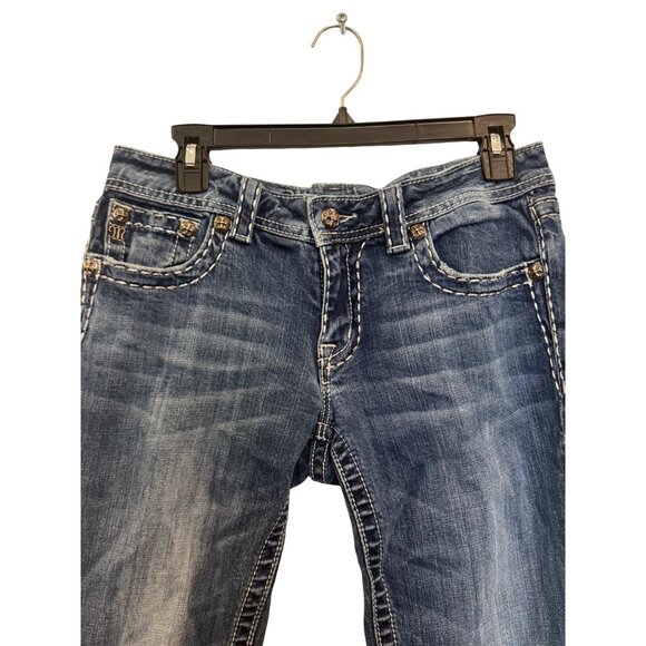 Miss Me Jeans Womens Size 31 Bootcut Palm Hills Blue Denim - Picture 7 of 9